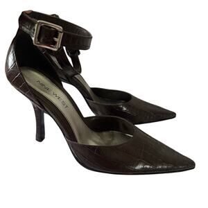 Nine West Brown Ankle Strap Heels Shoes Women’s 8.5